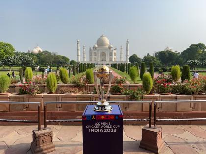 ICC Men's Cricket World Cup trophy reaches Taj Mahal | ICC Men's Cricket World Cup trophy reaches Taj Mahal