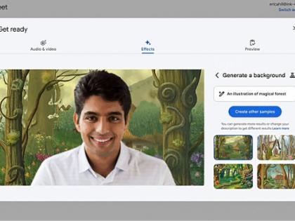 Google Meet to soon let users create AI-generated background images | Google Meet to soon let users create AI-generated background images Google Meet to soon let users create AI-generated background images | Google Meet to soon let users create AI-generated background images