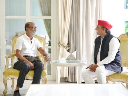 Rajnikanth meets Akhilesh in Lucknow | Rajnikanth meets Akhilesh in Lucknow