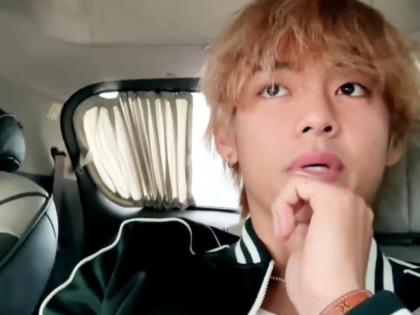 BTS' V says 'namaste' on live video while traveling from airport | BTS' V says 'namaste' on live video while traveling from airport