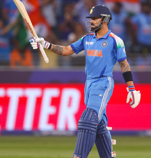 Virat Kohli overtakes Shikhar Dhawan to become India's leading run-scorer in Champions Trophy history | Virat Kohli overtakes Shikhar Dhawan to become India's leading run-scorer in Champions Trophy history Virat Kohli overtakes Shikhar Dhawan to become India's leading run-scorer in Champions Trophy history | Virat Kohli overtakes Shikhar Dhawan to become India's leading run-scorer in Champions Trophy history