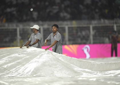 IPL 2026: Bartlett strikes early as KKR slip to 25/2 before rain stops play in Kolkata | IPL 2026: Bartlett strikes early as KKR slip to 25/2 before rain stops play in Kolkata