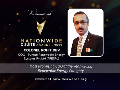 Colonel Rohit Dev Most Promising COO of the Year - 2022, Renewable Energy Category | Colonel Rohit Dev Most Promising COO of the Year - 2022, Renewable Energy Category