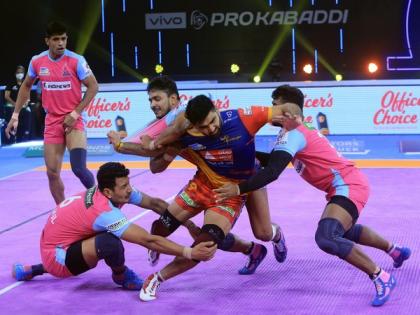 UP Yoddha soar to fourth with thrilling 41-34 win over Jaipur Pink Panthers | UP Yoddha soar to fourth with thrilling 41-34 win over Jaipur Pink Panthers UP Yoddha soar to fourth with thrilling 41-34 win over Jaipur Pink Panthers | UP Yoddha soar to fourth with thrilling 41-34 win over Jaipur Pink Panthers