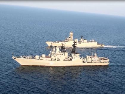 Indian, Russian navies conduct passing exercise in Arabian Sea | Indian, Russian navies conduct passing exercise in Arabian Sea