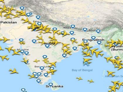Indian airspace only being used by international flights which are passing through amid lockdown | Indian airspace only being used by international flights which are passing through amid lockdown