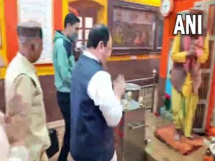 BJP National President JP Nadda offers prayers at Jakhu temple in HP's Shimla on Rama Navami | BJP National President JP Nadda offers prayers at Jakhu temple in HP's Shimla on Rama Navami