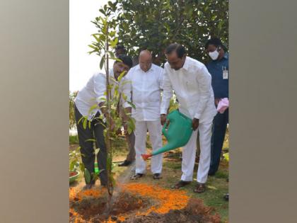 Telangana CM K Chandrasekar Rao plants rudraksha sapling on his birthday | Telangana CM K Chandrasekar Rao plants rudraksha sapling on his birthday