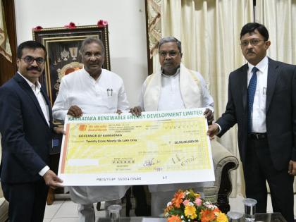 KREDL presents Rs 20.96cr dividend cheque to K'taka CM | KREDL presents Rs 20.96cr dividend cheque to K'taka CM KREDL presents Rs 20.96cr dividend cheque to K'taka CM | KREDL presents Rs 20.96cr dividend cheque to K'taka CM