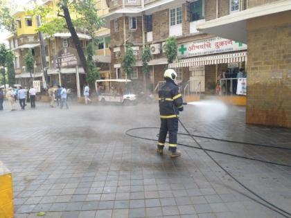 COVID-19: Fire Department sanitises hospital in Mumbai | COVID-19: Fire Department sanitises hospital in Mumbai