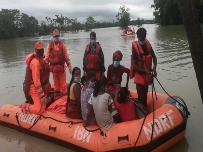 NDRF carry out rescue operation in Assam's flood-affected areas | NDRF carry out rescue operation in Assam's flood-affected areas