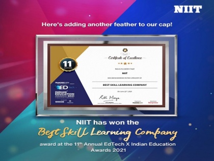 NIIT recognised as 'Best Skill Learning Company' at 11th Annual EdTech X Indian Education Awards 2021 | NIIT recognised as 'Best Skill Learning Company' at 11th Annual EdTech X Indian Education Awards 2021