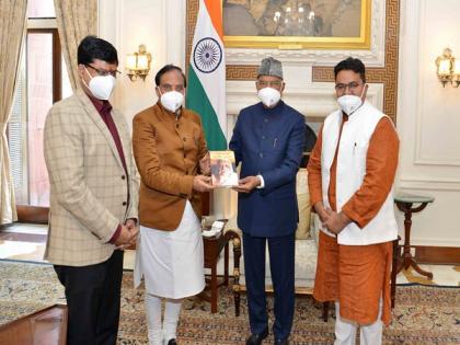 Education Minister presents first copy of his inspirational book on Maharishi Arvind to President | Education Minister presents first copy of his inspirational book on Maharishi Arvind to President Education Minister presents first copy of his inspirational book on Maharishi Arvind to President | Education Minister presents first copy of his inspirational book on Maharishi Arvind to President