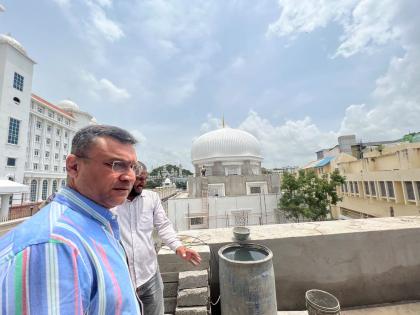 Akbaruddin Owaisi inspects construction of mosque at Telangana Secretariat | Akbaruddin Owaisi inspects construction of mosque at Telangana Secretariat Akbaruddin Owaisi inspects construction of mosque at Telangana Secretariat | Akbaruddin Owaisi inspects construction of mosque at Telangana Secretariat