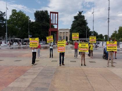 Persecuted Pakistan Hindus demand justice, protest at UN council against fundamentalists, Imran Khan govt | Persecuted Pakistan Hindus demand justice, protest at UN council against fundamentalists, Imran Khan govt