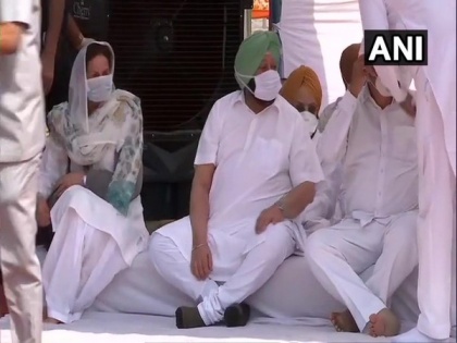 Punjab CM Amarinder Singh holds sit-in protest against agri laws | Punjab CM Amarinder Singh holds sit-in protest against agri laws