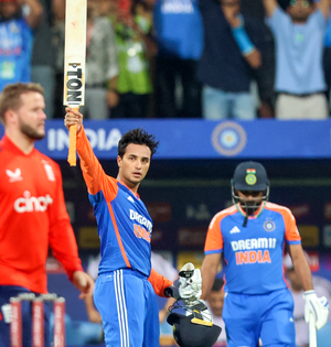5th T20I: Abhishek's sensational ton; Shami's three-fer help India to massive 150-run win; 4-1 series victory over England | 5th T20I: Abhishek's sensational ton; Shami's three-fer help India to massive 150-run win; 4-1 series victory over England 5th T20I: Abhishek's sensational ton; Shami's three-fer help India to massive 150-run win; 4-1 series victory over England | 5th T20I: Abhishek's sensational ton; Shami's three-fer help India to massive 150-run win; 4-1 series victory over England