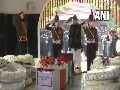 Rajnath Singh pays tribute to Defence Adviser to CDS Brigadier Lidder | Rajnath Singh pays tribute to Defence Adviser to CDS Brigadier Lidder Rajnath Singh pays tribute to Defence Adviser to CDS Brigadier Lidder | Rajnath Singh pays tribute to Defence Adviser to CDS Brigadier Lidder
