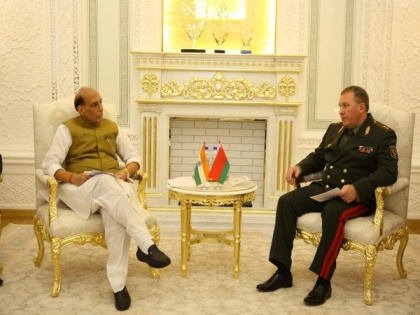 Rajnath Singh meets Belarusian counterpart on sidelines of SCO in Dushanbe | Rajnath Singh meets Belarusian counterpart on sidelines of SCO in Dushanbe