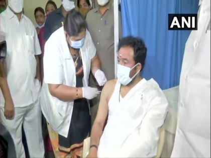 G Kishan Reddy takes his first dose of COVID-19 vaccine at Hyderabad's Gandhi Hospital | G Kishan Reddy takes his first dose of COVID-19 vaccine at Hyderabad's Gandhi Hospital
