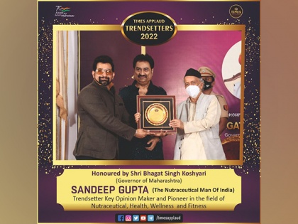 Times Applaud recognizes the Unparalleled Effort of Sandeep Gupta in the field of Nutraceutical with Trendsetter 2022 award | Times Applaud recognizes the Unparalleled Effort of Sandeep Gupta in the field of Nutraceutical with Trendsetter 2022 award