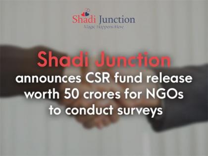 Shadi Junction announces CSR fund release worth 50 crores for NGOs to conduct surveys | Shadi Junction announces CSR fund release worth 50 crores for NGOs to conduct surveys