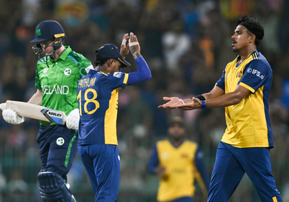 T20 WC: Theekshana, Hasaranga pick three wickets each as Sri Lanka beat Ireland by 20 runs | T20 WC: Theekshana, Hasaranga pick three wickets each as Sri Lanka beat Ireland by 20 runs