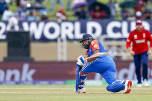 T20 World Cup: Heavy rain stops play as Rohit’s unbeaten 37 carries India to 65/2 against England | T20 World Cup: Heavy rain stops play as Rohit’s unbeaten 37 carries India to 65/2 against England