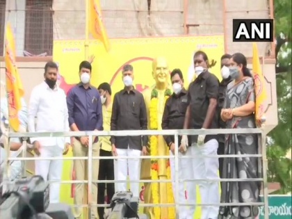 TDP leaders pay tribute to founder ahead of Andhra Assembly session, wear black shirts in protest against state govt | TDP leaders pay tribute to founder ahead of Andhra Assembly session, wear black shirts in protest against state govt