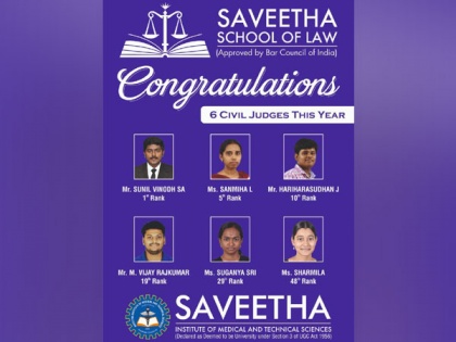 Six students from Saveetha School of Law turn Civil Judges | Six students from Saveetha School of Law turn Civil Judges