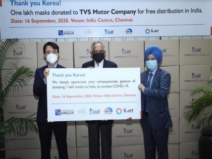 South Korea donates one lakh masks to TVS Motor Company | South Korea donates one lakh masks to TVS Motor Company