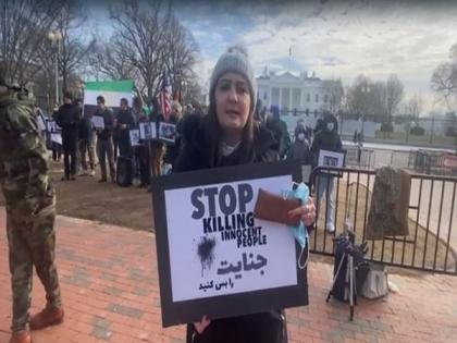 Afghanistan's NRF protests in front of White House opposing Taliban recognition efforts by UN member states | Afghanistan's NRF protests in front of White House opposing Taliban recognition efforts by UN member states