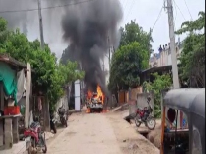 Telangana: Corporator's vehicle set ablaze following heated argument with villagers | Telangana: Corporator's vehicle set ablaze following heated argument with villagers
