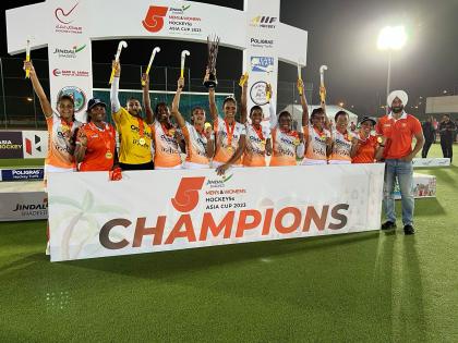 Indian women’s hockey team beats Thailand 7-2 in final; wins inaugural Women’s Hockey 5s Asia Cup | Indian women’s hockey team beats Thailand 7-2 in final; wins inaugural Women’s Hockey 5s Asia Cup Indian women’s hockey team beats Thailand 7-2 in final; wins inaugural Women’s Hockey 5s Asia Cup | Indian women’s hockey team beats Thailand 7-2 in final; wins inaugural Women’s Hockey 5s Asia Cup