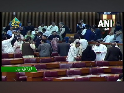 Members of Imran Khan's party walk out of National Assembly ahead of new Pak PM election | Members of Imran Khan's party walk out of National Assembly ahead of new Pak PM election