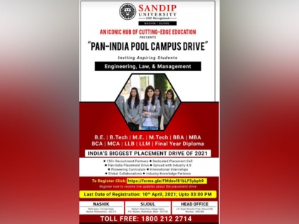 Sandip University organises India's biggest placement drive of 2021 | Sandip University organises India's biggest placement drive of 2021