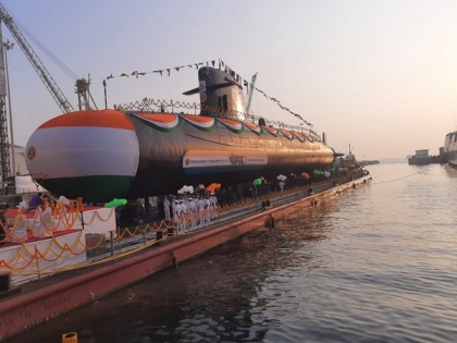 Indian Navy's fifth Scorpene class submarine Vagir launched | Indian Navy's fifth Scorpene class submarine Vagir launched