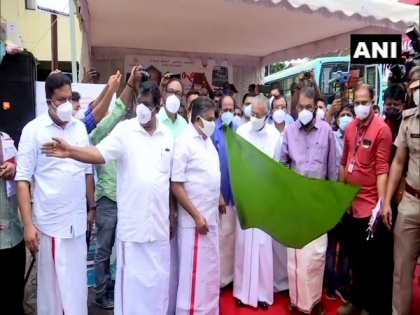 Kerala CM flags off free bus services to women fish vendors | Kerala CM flags off free bus services to women fish vendors