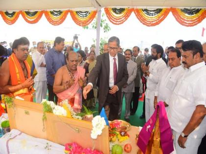 CJI Ramana lays foundation stone for new building of International Arbitration and Mediation Centre in Hyderabad | CJI Ramana lays foundation stone for new building of International Arbitration and Mediation Centre in Hyderabad