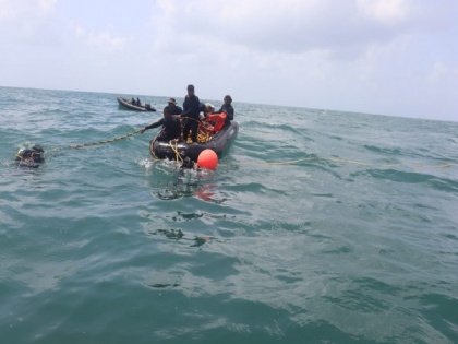 INS Makar conducts diving operations on wreck of Tug Varaprada | INS Makar conducts diving operations on wreck of Tug Varaprada