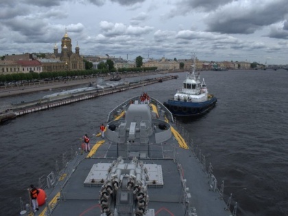 INS Tabar arrives at St Petersburg to participate in Russia's Navy Day celebration | INS Tabar arrives at St Petersburg to participate in Russia's Navy Day celebration