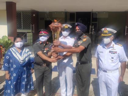 Swarnim Vijay Mashaal reaches Sainik School Korukonda in Andhra | Swarnim Vijay Mashaal reaches Sainik School Korukonda in Andhra