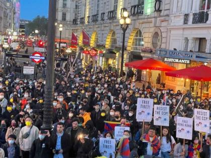 Tibetan, Hong Kong and Uyghur communities hold protest in London on PRC's 72nd National Day | Tibetan, Hong Kong and Uyghur communities hold protest in London on PRC's 72nd National Day