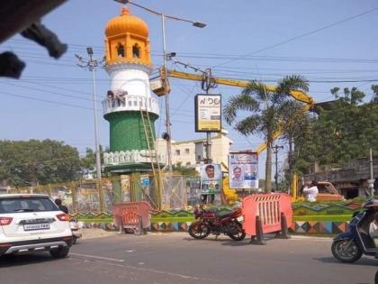 Jinnah Tower in Andhra Pradesh's Guntur painted in Tricolour | Jinnah Tower in Andhra Pradesh's Guntur painted in Tricolour