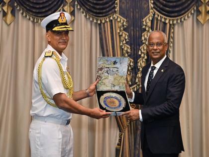 Indian Naval Chief visits Maldives in first oversees visit since assuming office | Indian Naval Chief visits Maldives in first oversees visit since assuming office