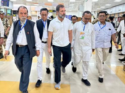 Rahul’s convoy stopped by police at Manipur’s Bishnupur | Rahul’s convoy stopped by police at Manipur’s Bishnupur
