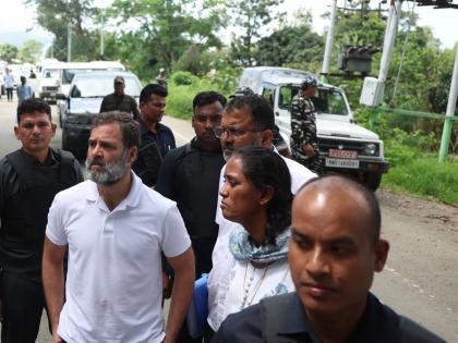 Rahul visits relief camps in two Manipur districts, interacts with displaced people | Rahul visits relief camps in two Manipur districts, interacts with displaced people