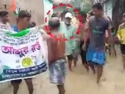 TMC MLA forced to walk on muddy road in Bengal | TMC MLA forced to walk on muddy road in Bengal