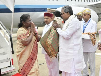 President Murmu arrives in Karnataka | President Murmu arrives in Karnataka