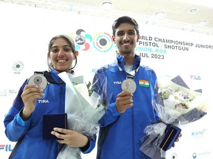 ISSF Junior Worlds: Harmehar, Sanjana win silver in skeet mixed team event | ISSF Junior Worlds: Harmehar, Sanjana win silver in skeet mixed team event ISSF Junior Worlds: Harmehar, Sanjana win silver in skeet mixed team event | ISSF Junior Worlds: Harmehar, Sanjana win silver in skeet mixed team event